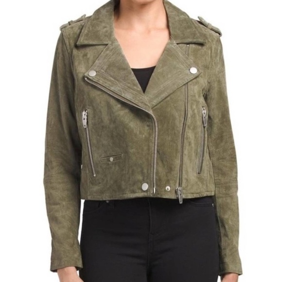 SL8 Blank NYC Suede Leather Moto Jacket XS - Picture 4 of 5